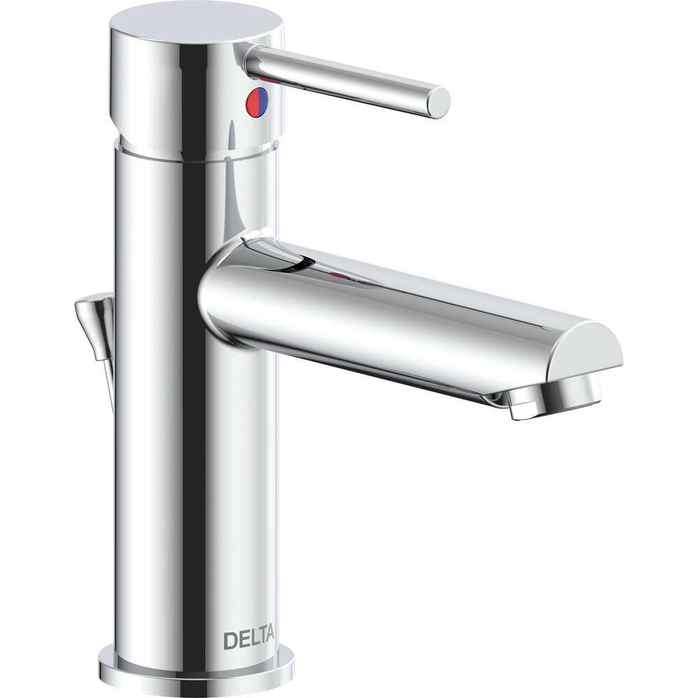 Modern Cylindrical Single Handle Lavatory Faucet - Chrome