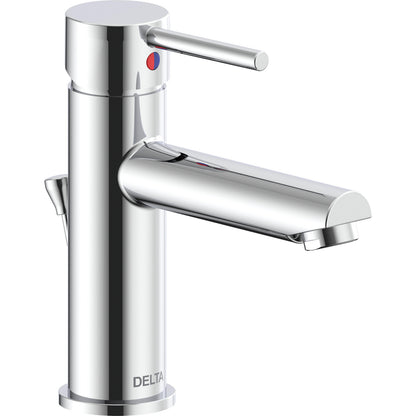 Modern Cylindrical Single Handle Lavatory Faucet - Chrome