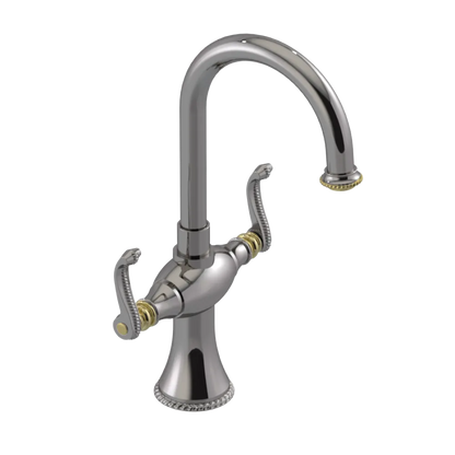 Rubinet Single Hole Dual Handle Lav. Set. (less drain) Polished Nickel