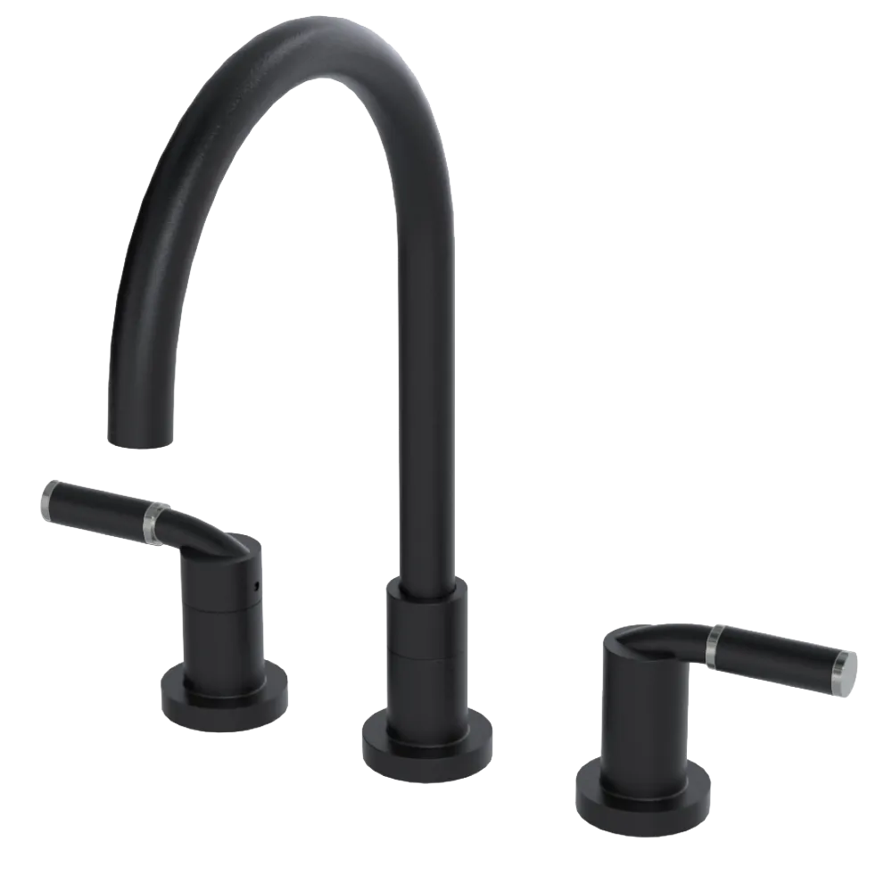Rubinet Widespread Kitchen Set Matt Black