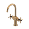 Rubinet Single Hole Dual Handle Lav. Set with LaSalle Spout (less drain) Satin Gold