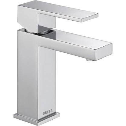 Modern Angular Single Handle Lavatory Faucet - Chrome