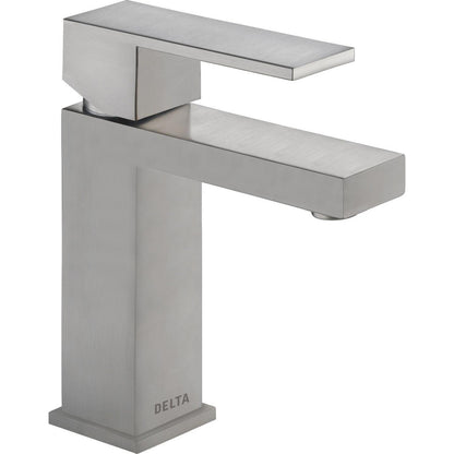 Modern Angular Single Handle Lavatory Faucet - Stainless