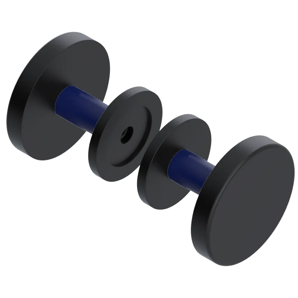 Rubinet Shower Door Knob (set) Matt Black