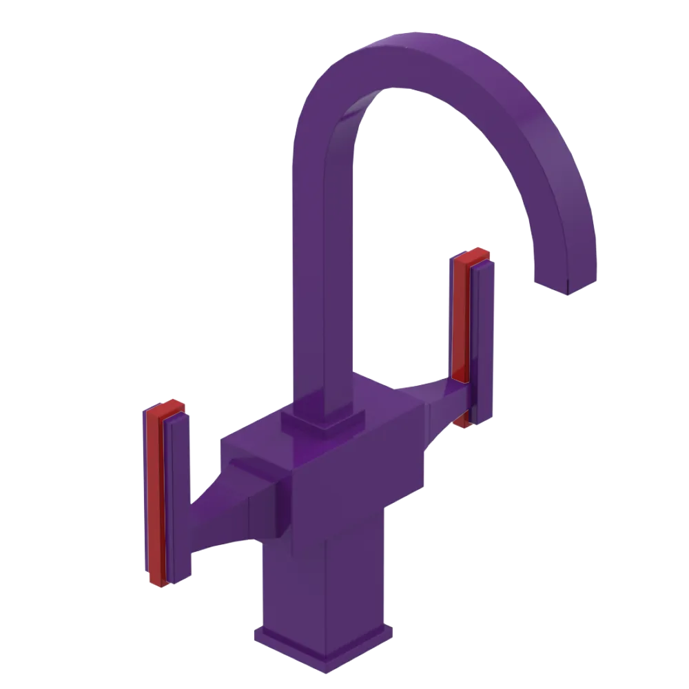 Rubinet Single Hole Dual Handle Lav. Set. (less drain) Purple Haze