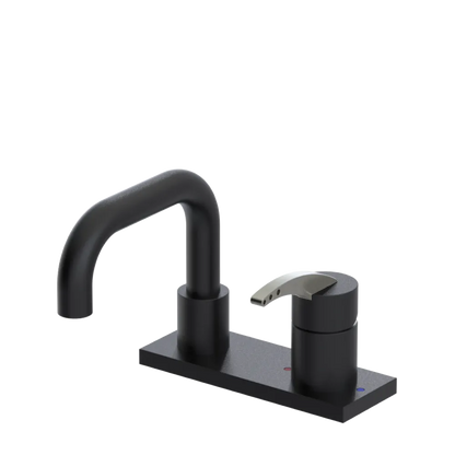 Rubinet 4" Centre Single Control Lav. Set. with Genesis spout (less drain) Matt Black