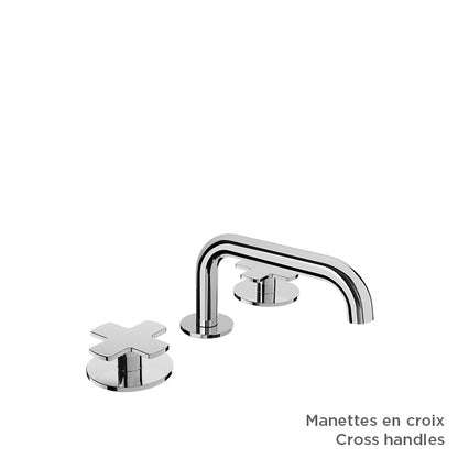 Baril 8" c/c lavatory faucet (without handle), drain included