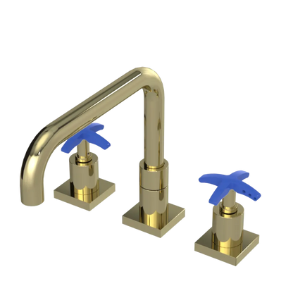 Rubinet Widespread Kitchen Set with Genesis Spout Gold