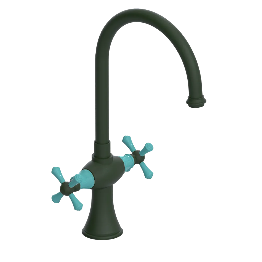 Rubinet Two Handle Single Hole Kitchen Set Green Envy