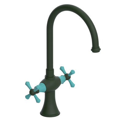 Rubinet Two Handle Single Hole Kitchen Set Green Envy