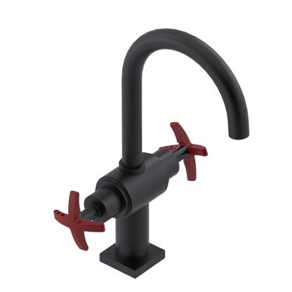 Rubinet Single Hole Dual Handle Lav. Set. (less drain) Matt Black