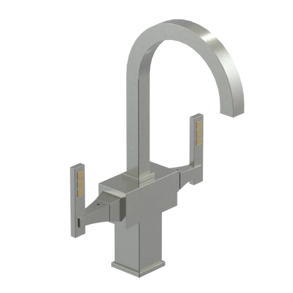 Rubinet Single Hole Dual Handle Lav. Set. (less drain) Satin Nickel