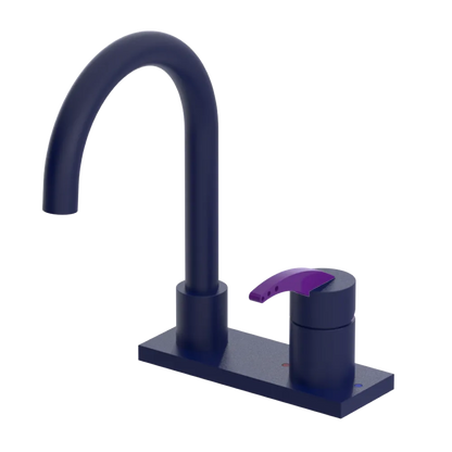 Rubinet 4" Centre Single Control Lav. Set. (less drain) Midnight Blue