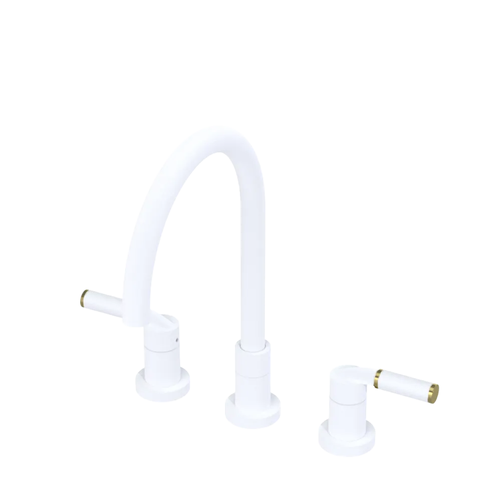 Rubinet Widespread Kitchen Set Matt White