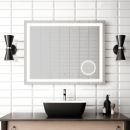 KALIA EFFECTLED-illuminated bathroom mirror with magnifying mirror - 38" x 30"