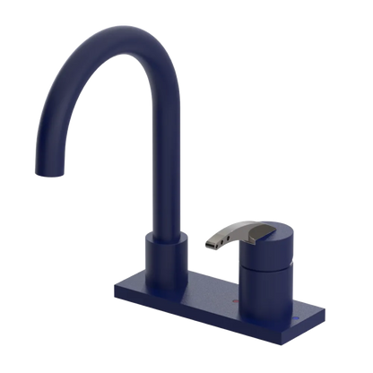 Rubinet 4" Centre Single Control Lav. Set. (less drain) Midnight Blue