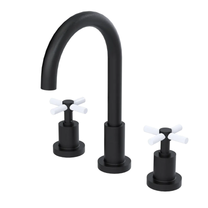 Rubinet Widespread Kitchen Set with LaSalle Spout Matt Black