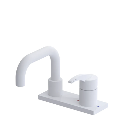 Rubinet 4" Centre Single Control Lav. Set. with Genesis spout (less drain) Matt White