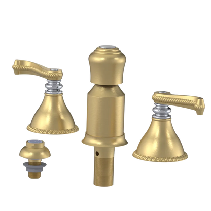 Rubinet Bidet Fitting with Spray, Diverter, and Vacum Breaker (Less Drain) Satin Gold