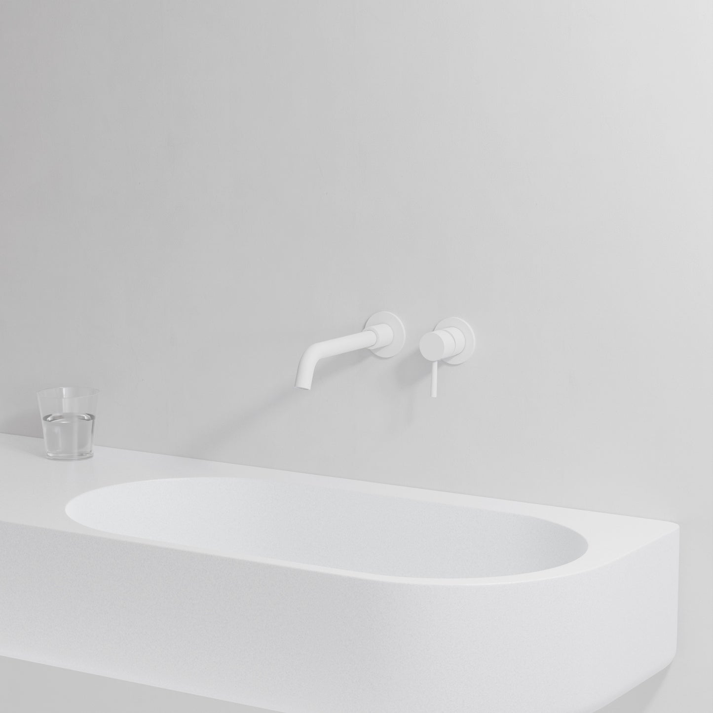 Baril Single lever wall-mounted lavatory faucet, drain not included