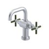 Rubinet Single Hole Dual Handle Lav. Set. (less drain) Satin Chrome