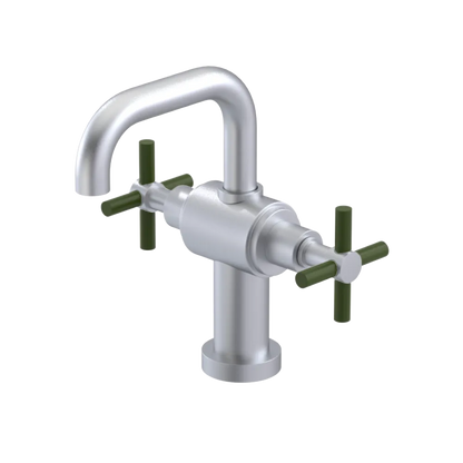 Rubinet Single Hole Dual Handle Lav. Set. (less drain) Satin Chrome