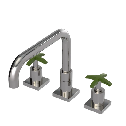 Rubinet Widespread Kitchen Set with Genesis Spout Polished Nickel
