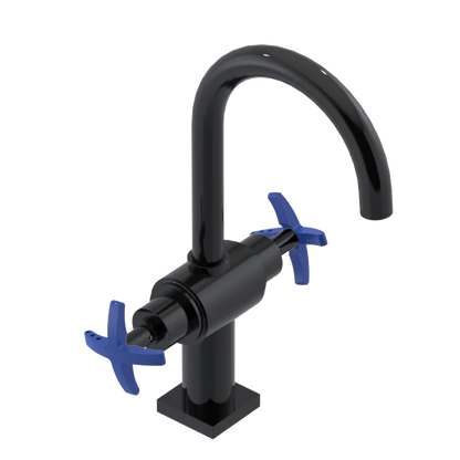 Rubinet Single Hole Dual Handle Lav. Set. (less drain) Black
