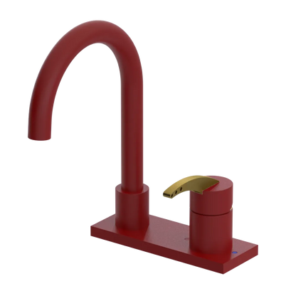 Rubinet 4" Centre Single Control Lav. Set. (less drain) Maroon