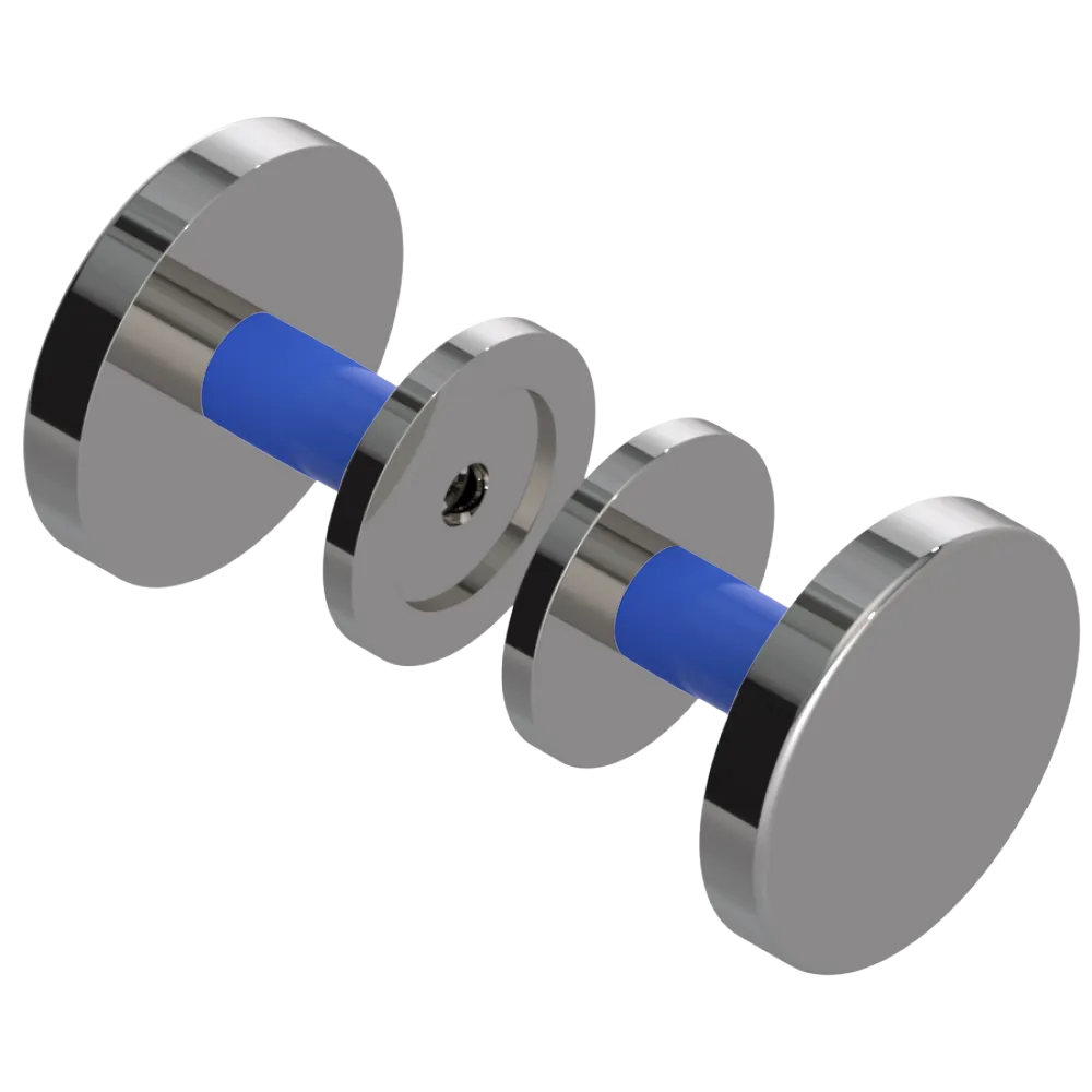 Rubinet Shower Door Knob (set) Polished Nickel