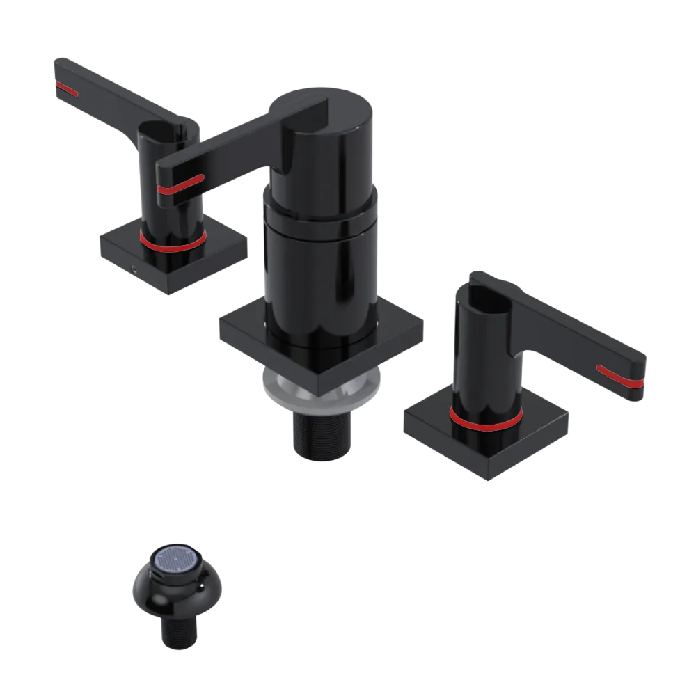 Rubinet Bidet Fitting with Spray, Diverter, and Vacum Breaker (Less Drain) Black
