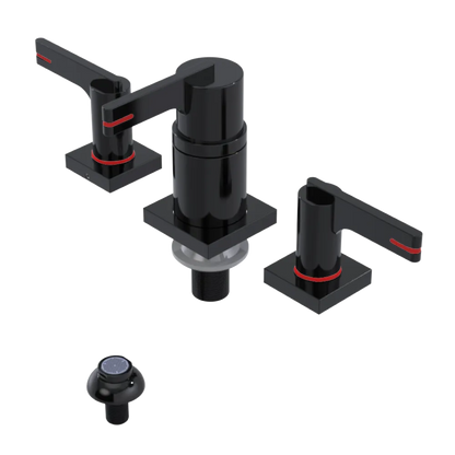 Rubinet Bidet Fitting with Spray, Diverter, and Vacum Breaker (Less Drain) Black