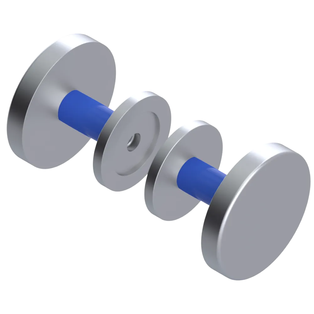 Rubinet Shower Door Knob (set) Satin Chrome