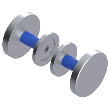 Rubinet Shower Door Knob (set) Satin Chrome