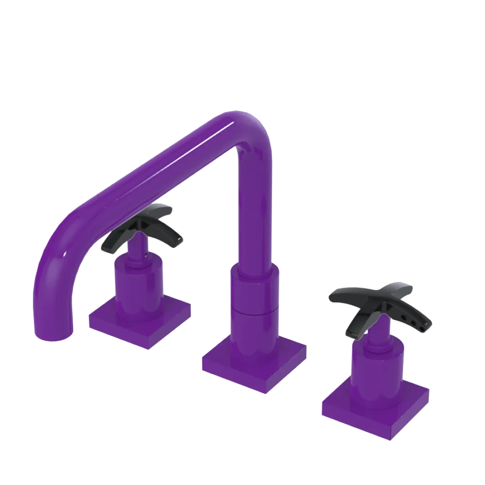 Rubinet Widespread Kitchen Set with Genesis Spout Purple Haze