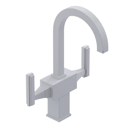 Rubinet Single Hole Dual Handle Lav. Set. (less drain) White
