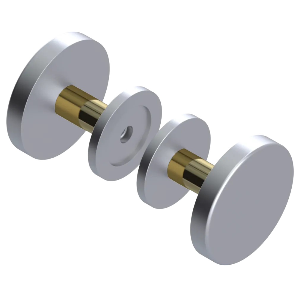 Rubinet Shower Door Knob (set) Satin Chrome