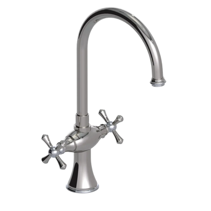 Rubinet Two Handle Single Hole Kitchen Set Polished Nickel