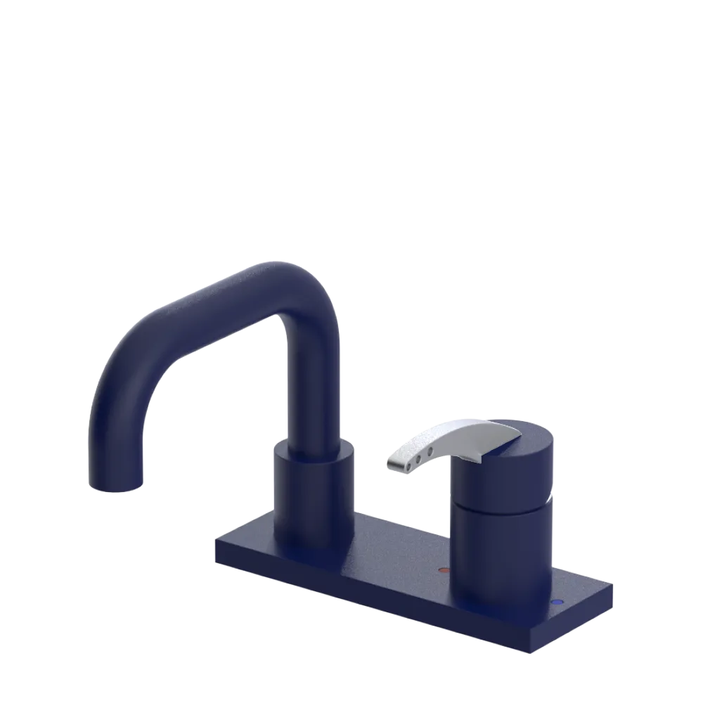 Rubinet 4" Centre Single Control Lav. Set. with Genesis spout (less drain) Midnight Blue