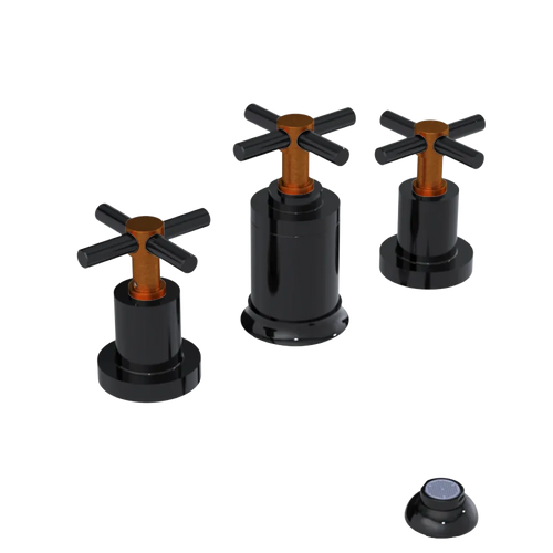 Rubinet Bidet Fitting with Spray, Diverter, and Vacuum Breaker (less drain) Black