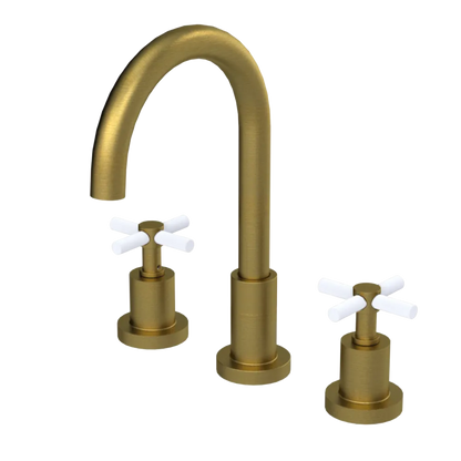Rubinet Widespread Kitchen Set with LaSalle Spout Antique Brass Matt