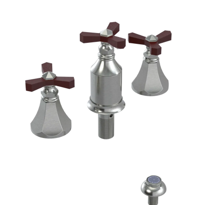 Rubinet Bidet Fitting with Spray, Diverter, and Vacum Breaker (Less Drain) Satin Nickel
