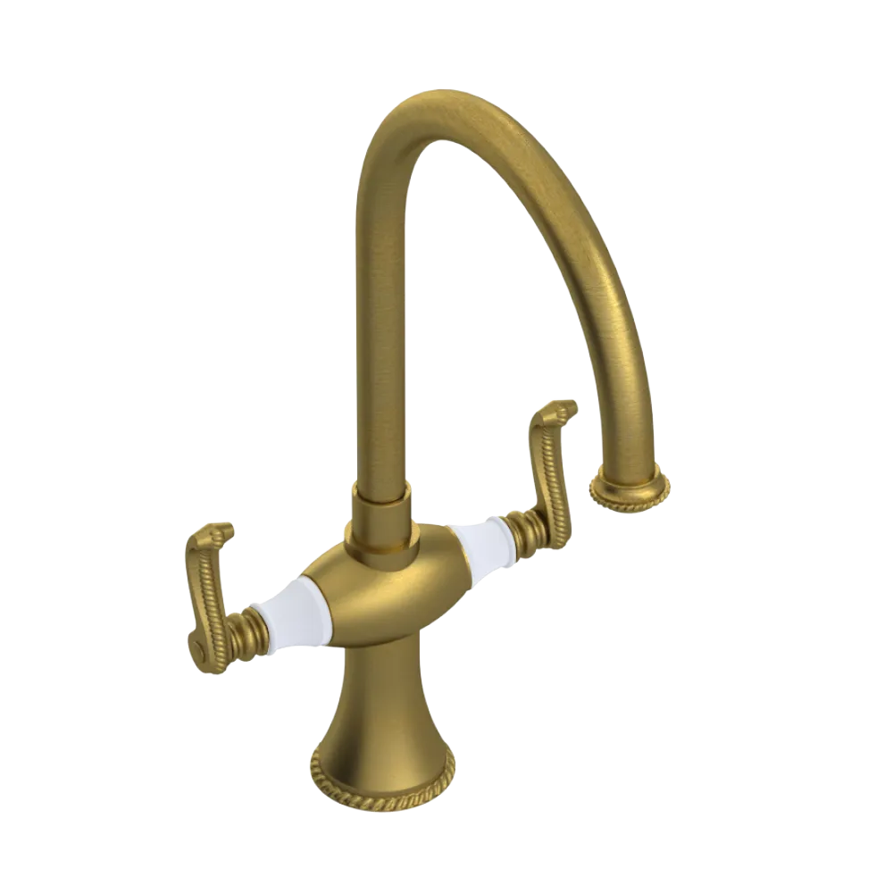 Rubinet Two Handle Single Hole Kitchen Set Antique Brass Matt
