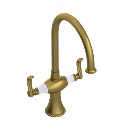 Rubinet Two Handle Single Hole Kitchen Set Antique Brass Matt