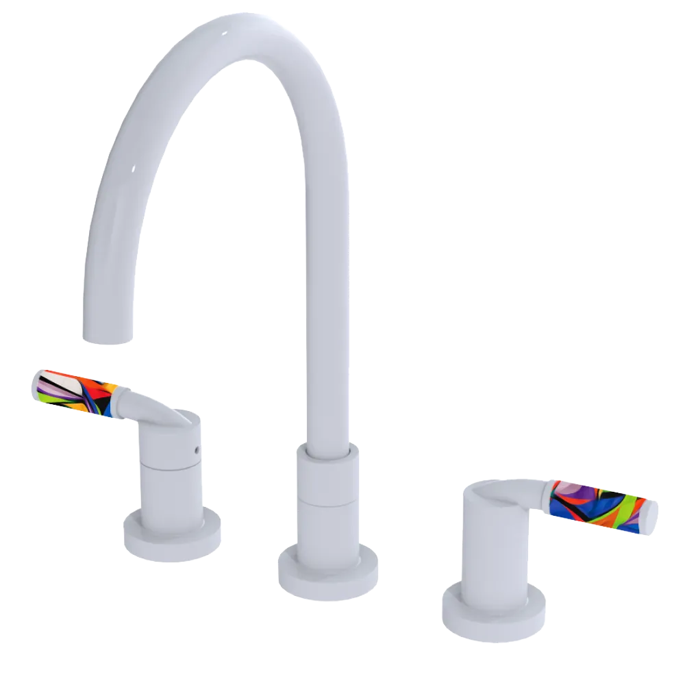 Rubinet Widespread Kitchen Set White