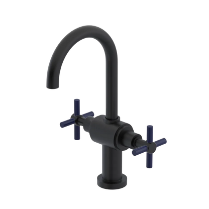 Rubinet Single Hole Dual Handle Lav. Set with LaSalle Spout (less drain) Matt Black
