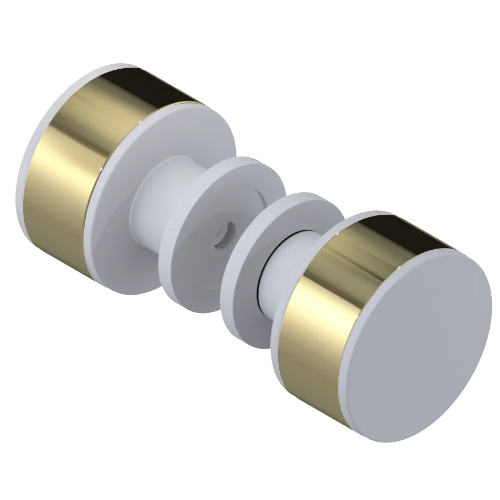 Rubinet Shower Door Knob (set) Matt White