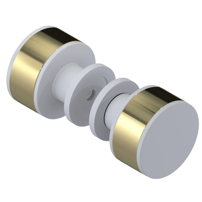 Rubinet Shower Door Knob (set) Matt White