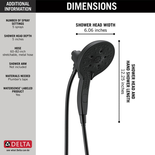 Delta In2ition H2Okinetic 5-Setting Two-in-One Shower