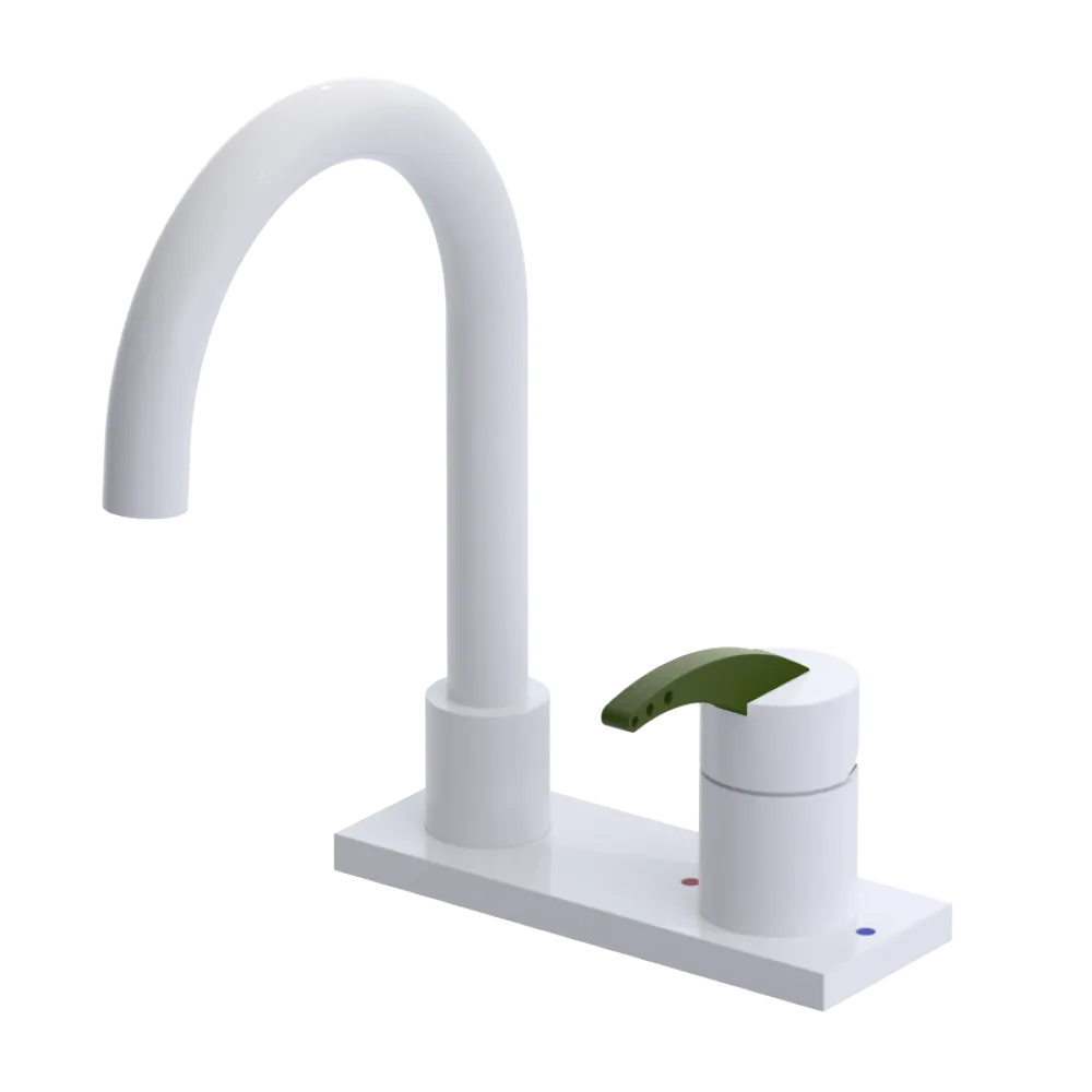 Rubinet 4" Centre Single Control Lav. Set. (less drain) White